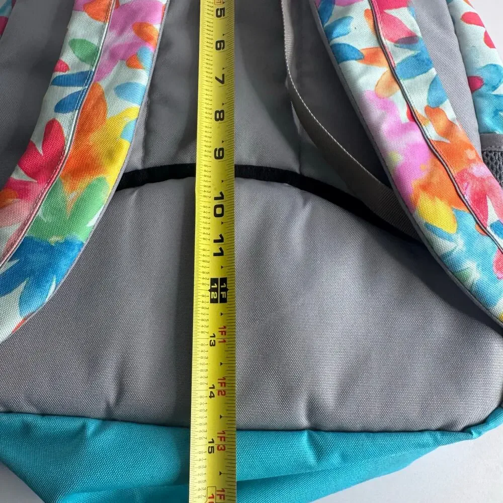 L.L. Bean Multicolored Floral Backpack Skylight Blue Flowers Kinder Preschool